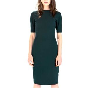 🍾 Zara Midi Shift Dress Emerald Green Medium